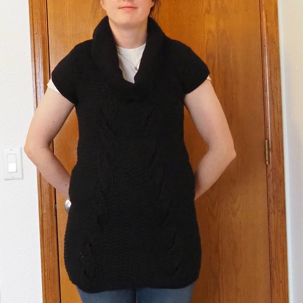 Black Cowl Neck Sweater Dress